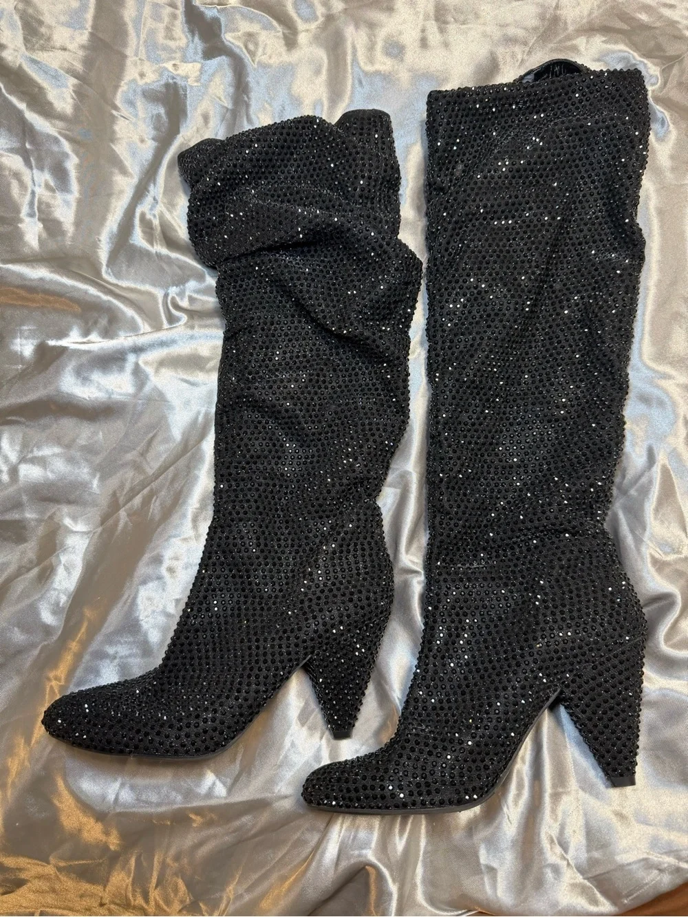 INC Black Sequin Knee-High Women's Boots Size 10